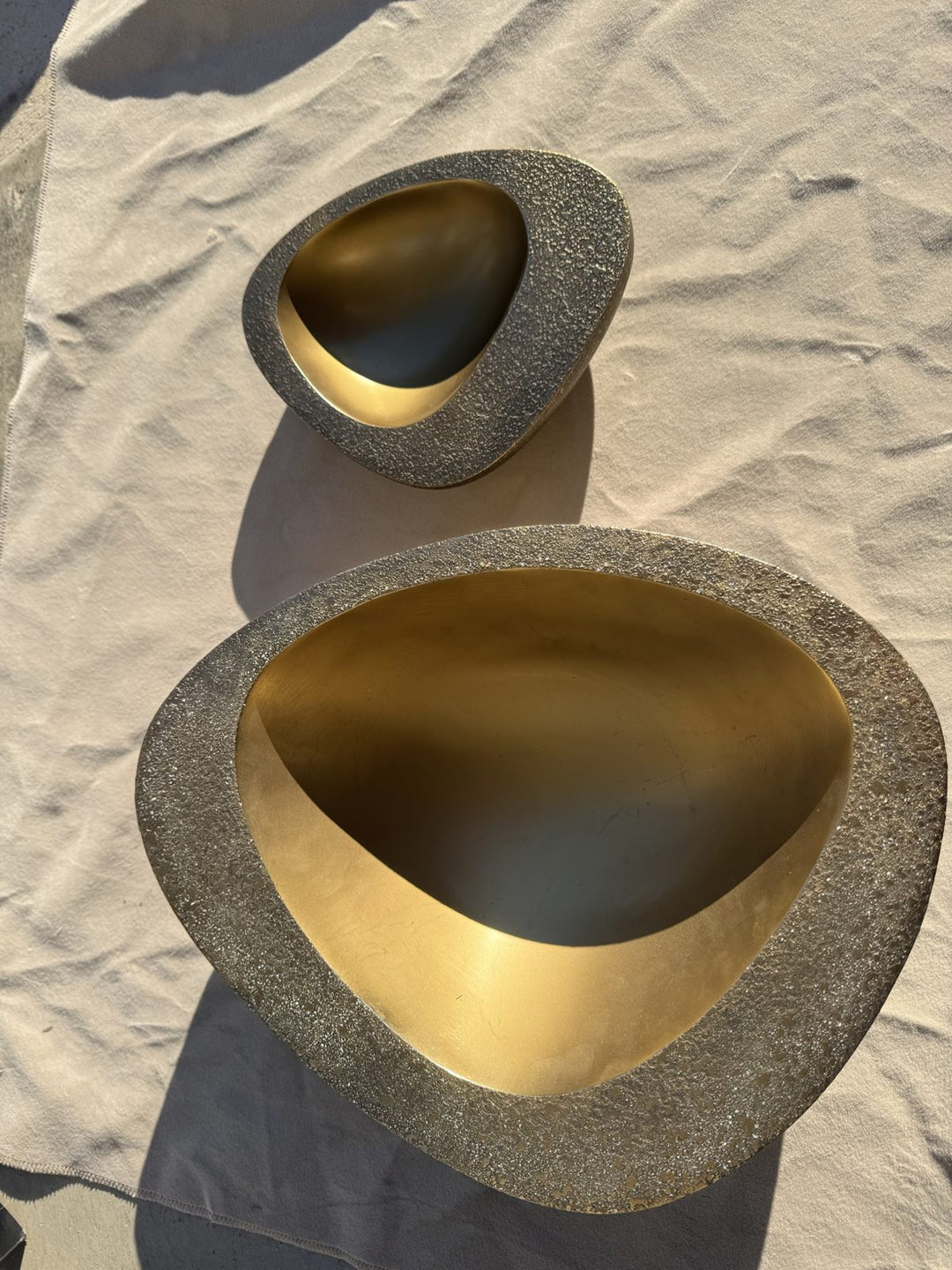 Lot 15 – Uttermost Ovate Antique Brass Bowls, Set of 2 (#18081)