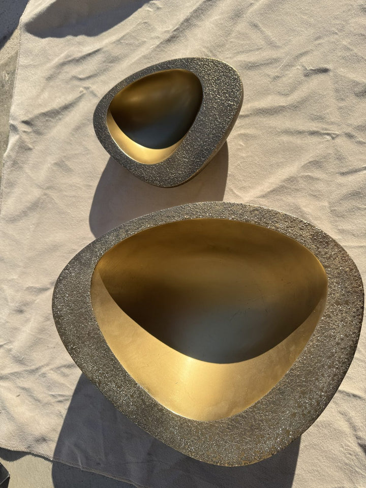 Lot 15 – Uttermost Ovate Antique Brass Bowls, Set of 2 (#18081)