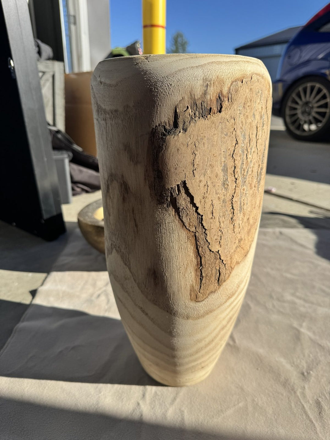 Lot 16 – Natural Paulownia Wood Live-Edge Tall Vase