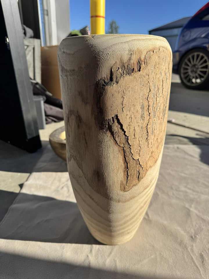 Lot 16 – Natural Paulownia Wood Live-Edge Tall Vase