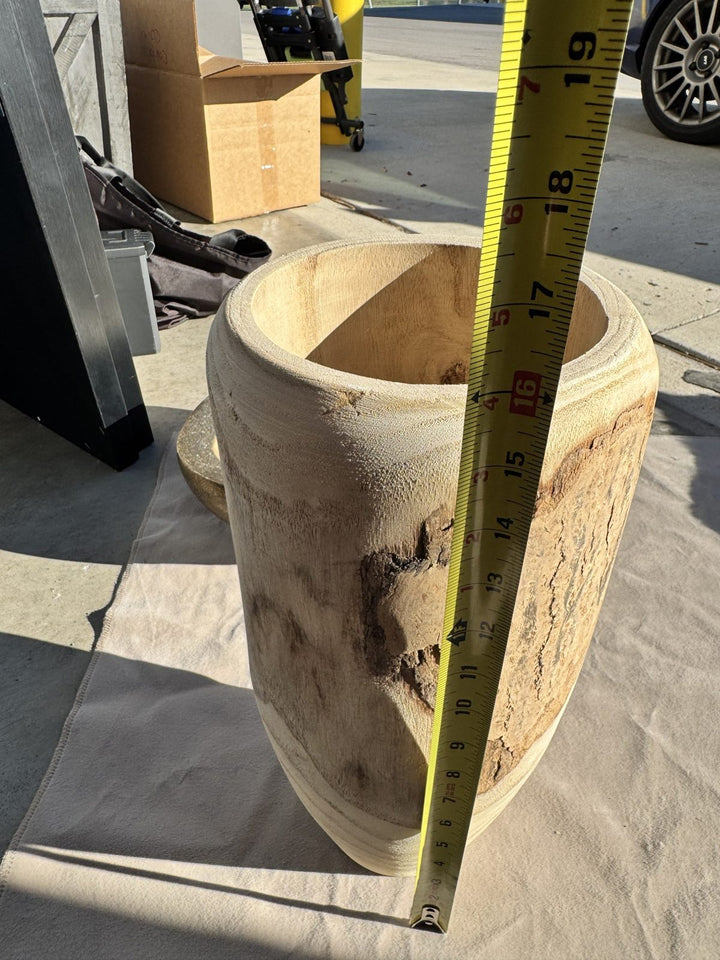 Lot 16 – Natural Paulownia Wood Live-Edge Tall Vase