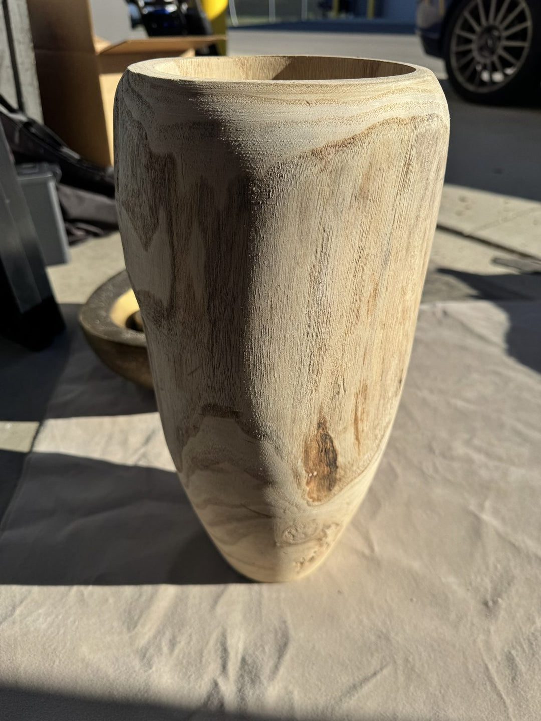 Lot 16 – Natural Paulownia Wood Live-Edge Tall Vase