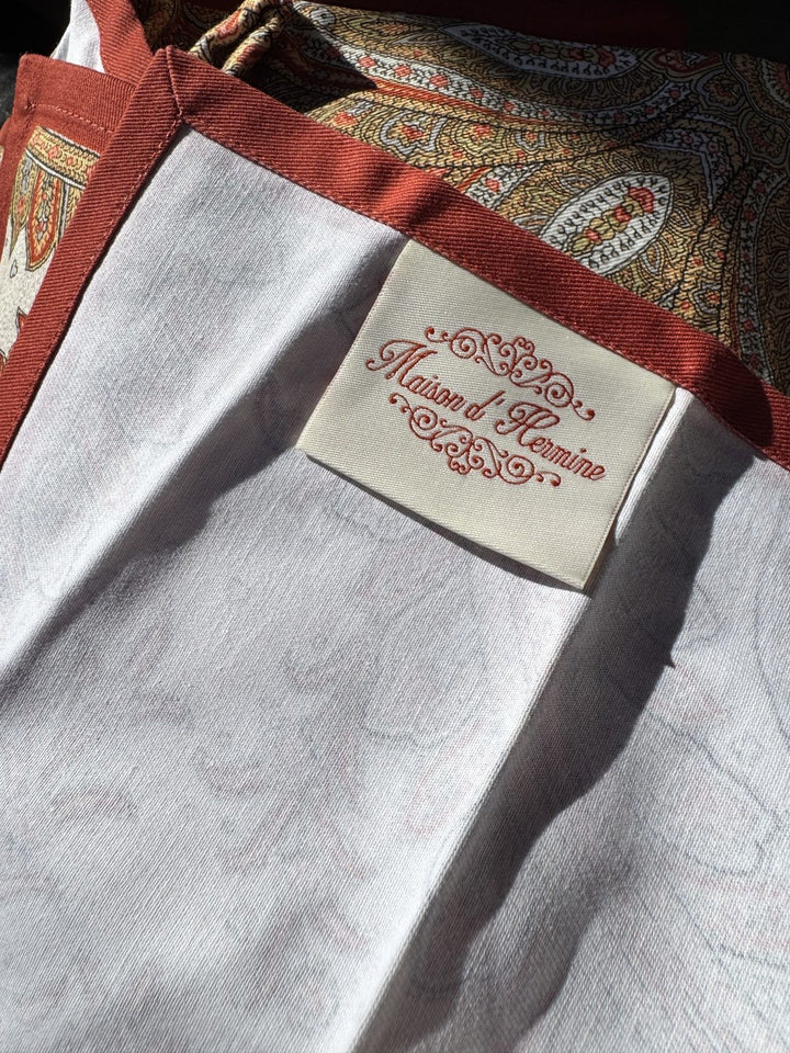 Lot 19 – Maison d'Hermine Paisley Cotton Napkins with Rust Border, Set