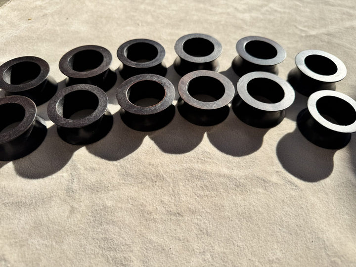 Lot 27 – Black Wood Flared Napkin Rings, Set of 12