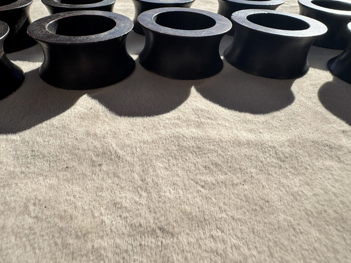 Lot 27 – Black Wood Flared Napkin Rings, Set of 12