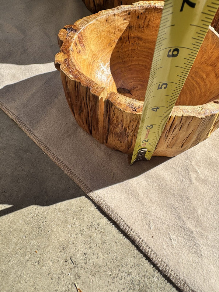 Lot 28 – Hand-Carved Rustic Teak Root Live-Edge Bowls, Set of 3