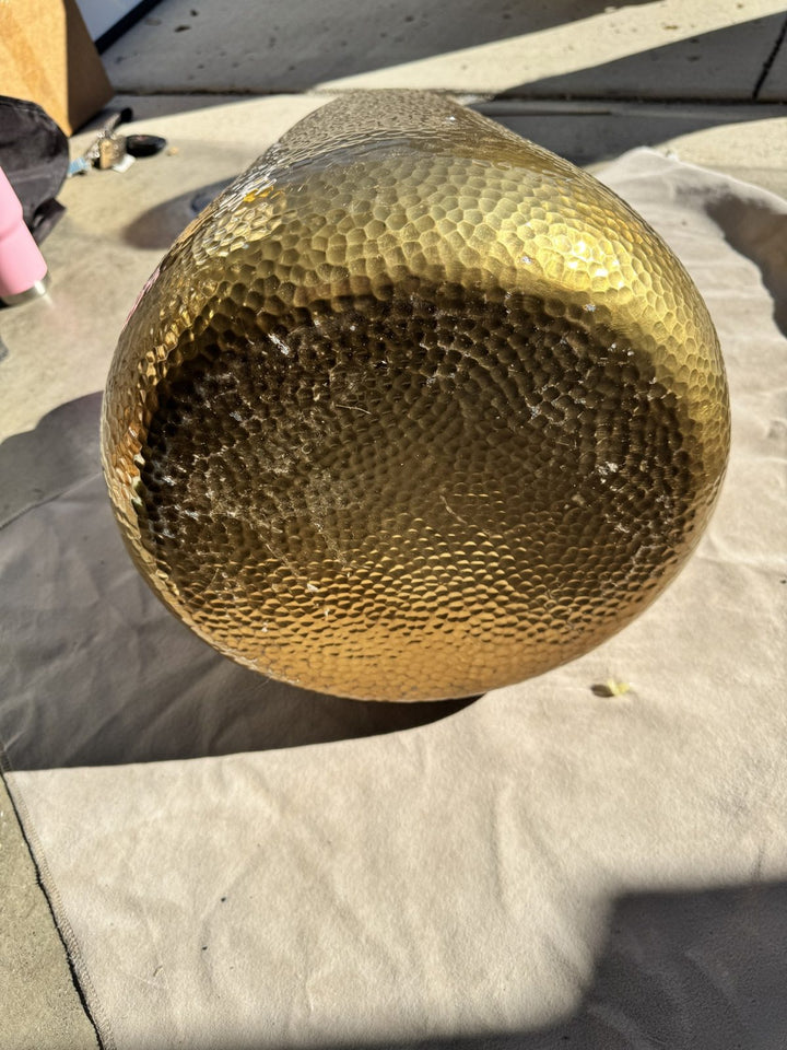 Lot 38 – Gold Hammered Metal Vase Urn, 14 in