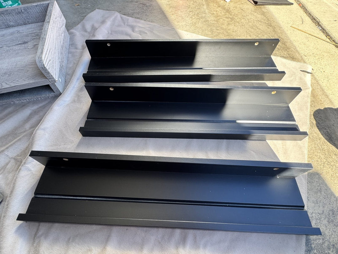Lot 41 – Black Floating Picture Ledge Shelves, Set of 3