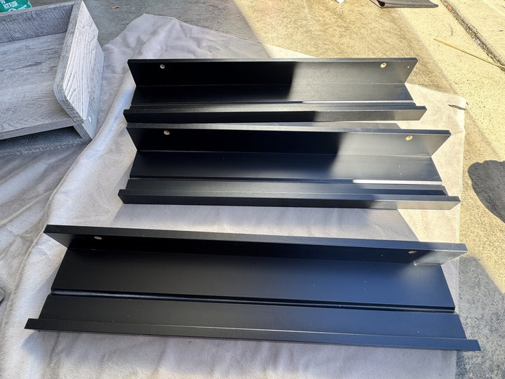 Lot 41 – Black Floating Picture Ledge Shelves, Set of 3