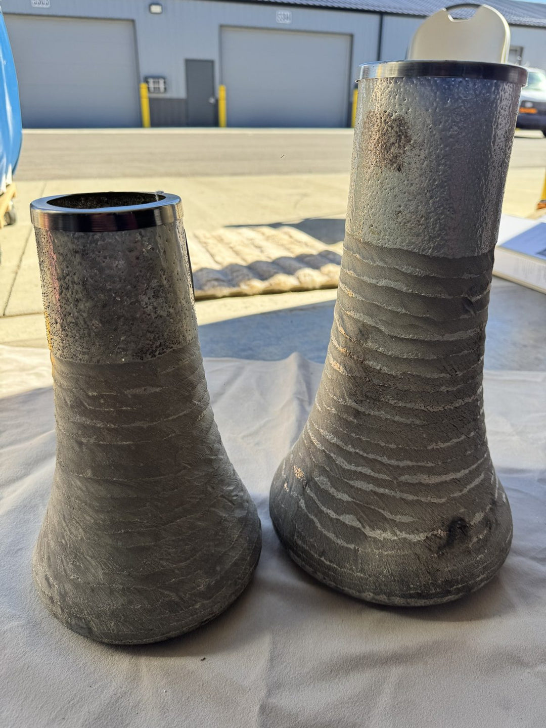 Lot 44 – Crestview Collection Textured Silver Metallic Vases, Set of 2