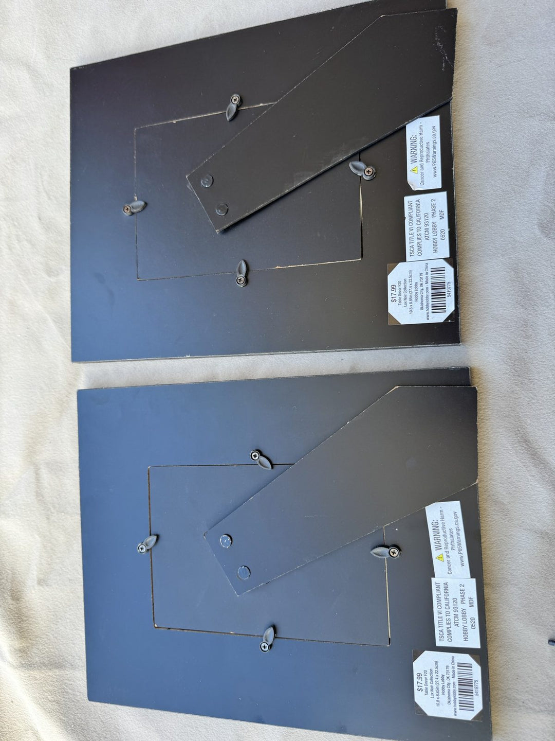 Lot 45 – Black Croc-Embossed 5x7 Tabletop Frames with Gold Edge, Set of 2