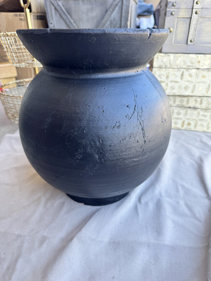 Lot 67 – Large Black Terracotta Urn Planter, 12 in