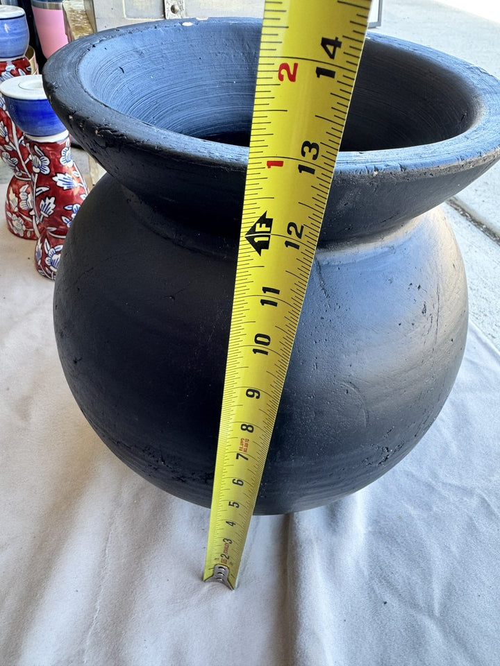 Lot 67 – Large Black Terracotta Urn Planter, 12 in