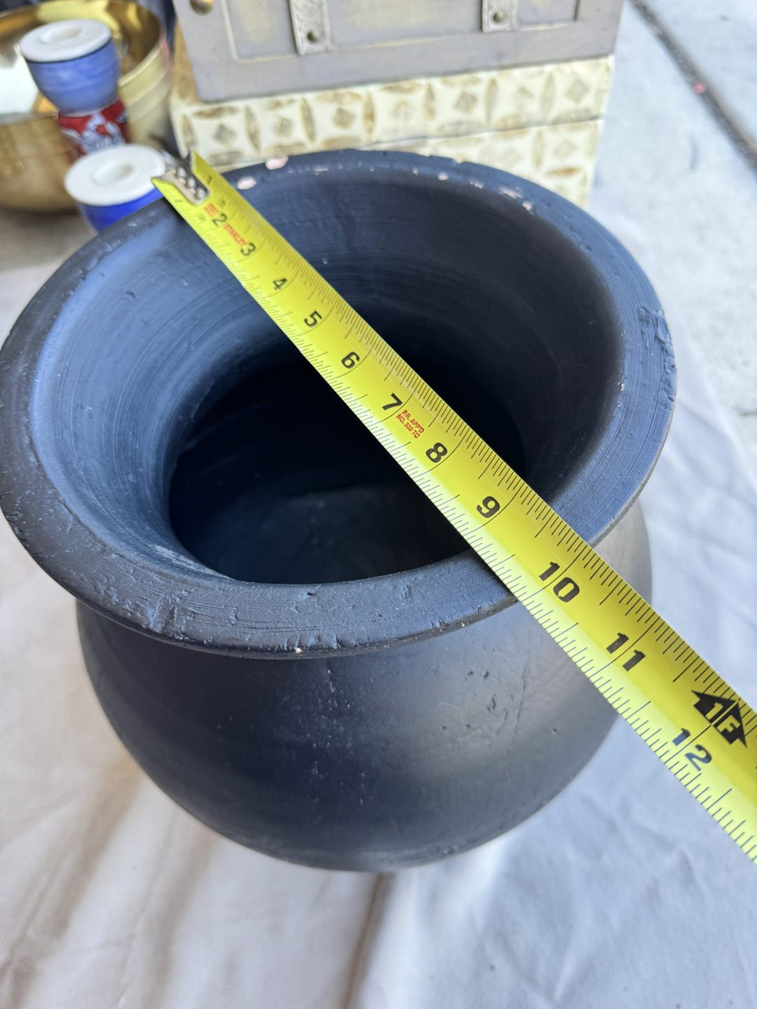 Lot 67 – Large Black Terracotta Urn Planter, 12 in
