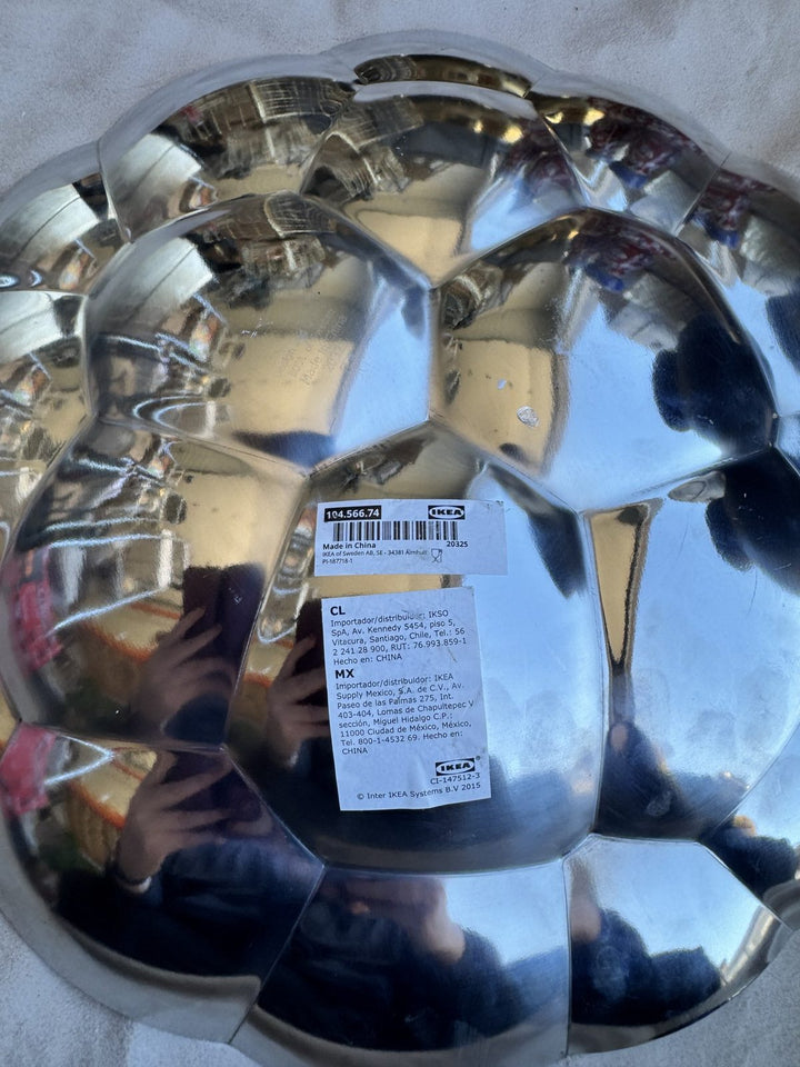 Lot 61 – IKEA Stainless Steel Faceted Serving Bowl, approx. 15 in
