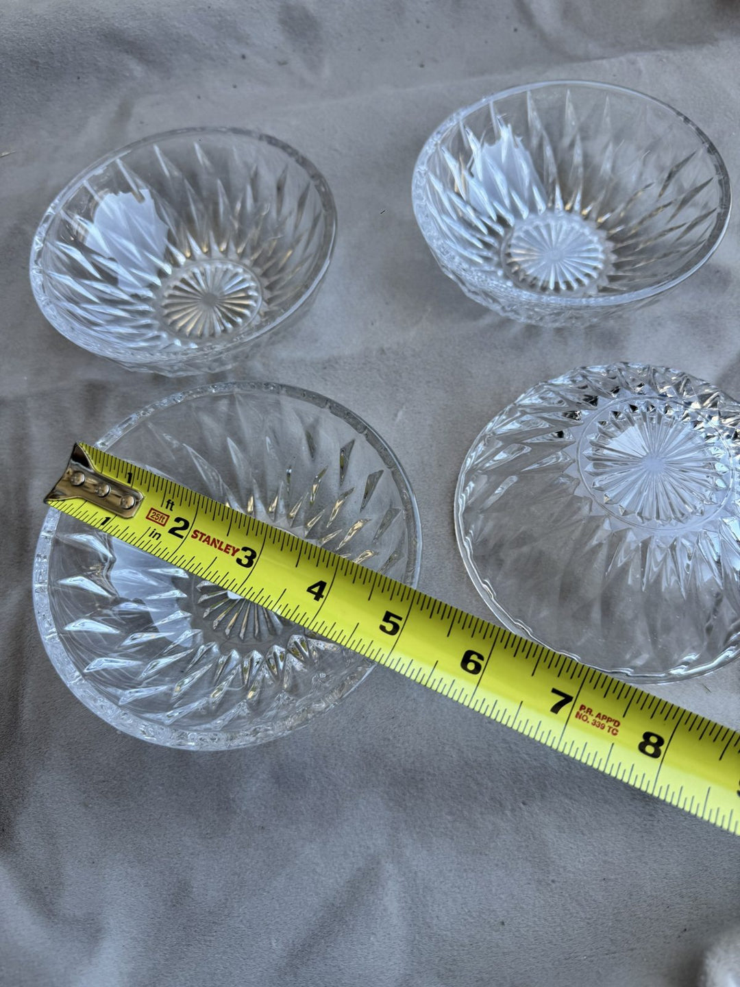 Lot 71 – Set of 4 Cut Glass Bowls, 5 in