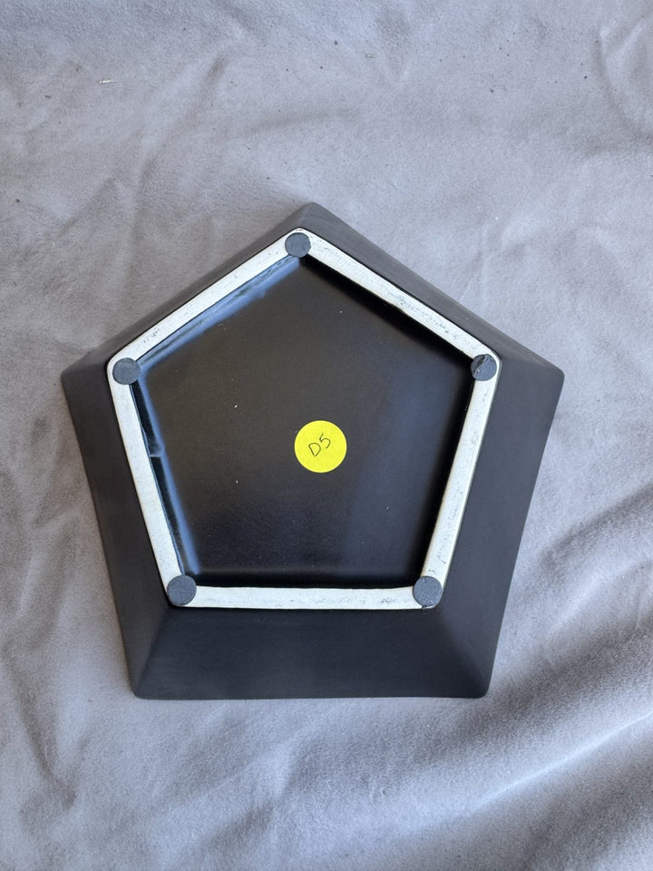 Lot 74 – Matte Black Pentagon Ceramic Planter Bowl, 10 in