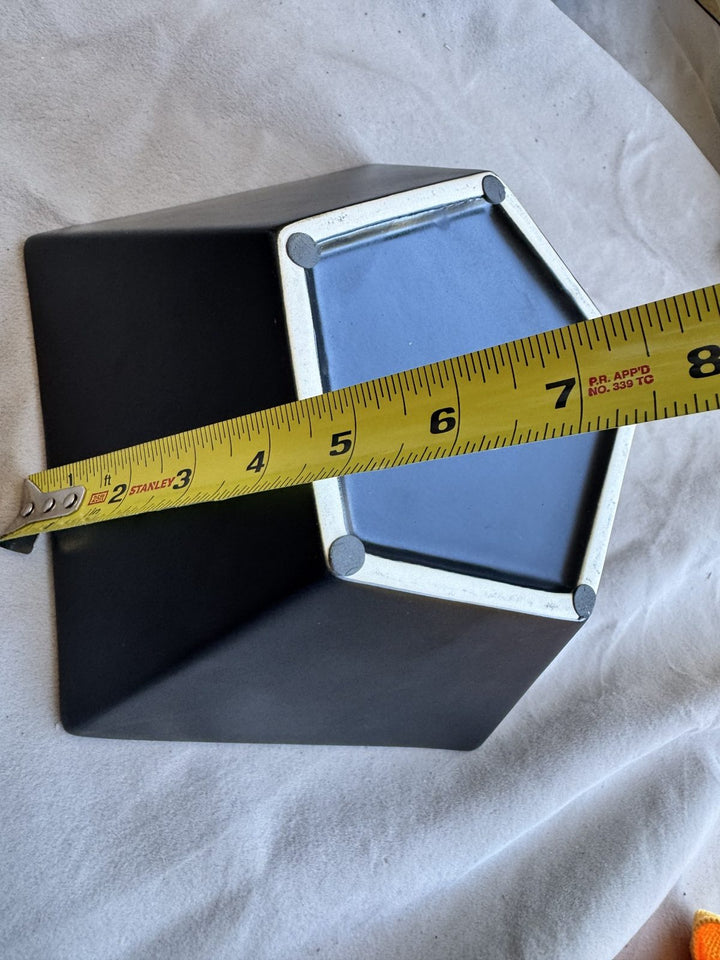 Lot 74 – Matte Black Pentagon Ceramic Planter Bowl, 10 in
