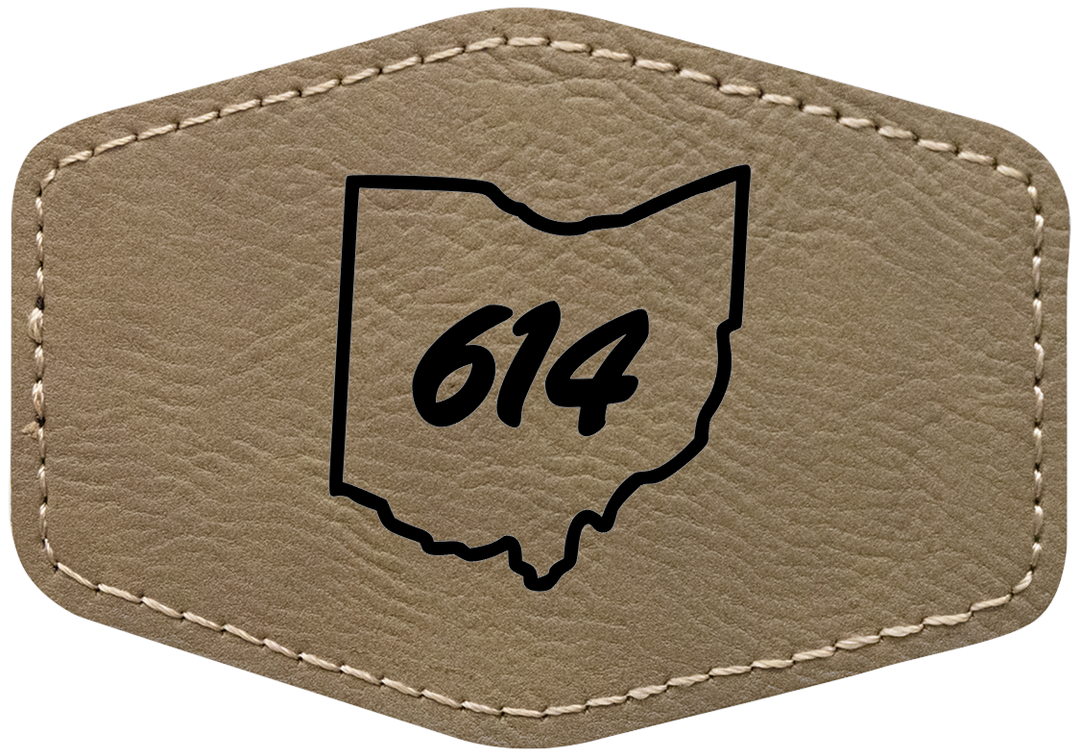 Laserable Leatherette 3.5"x2.5" Hexagon Patch with Adhesive- Perfect for engraving and crafting
