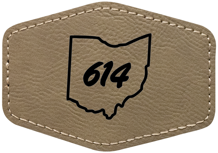 Laserable Leatherette 3.5"x2.5" Hexagon Patch with Adhesive- Perfect for engraving and crafting