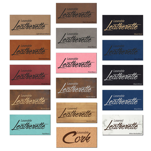 Laserable Leatherette Sheet Sample Pack 12" x 24"
