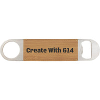 Laserable Leatherette Bottle Opener Bamboo Black | Create With 614