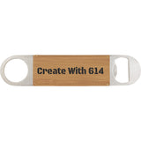 Laserable Leatherette Bottle Opener Bamboo Black | Create With 614