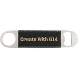 Laserable Leatherette Bottle Opener Black Gold | Create With 614