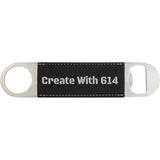 Laserable Leatherette Bottle Opener Black Silver | Create With 614