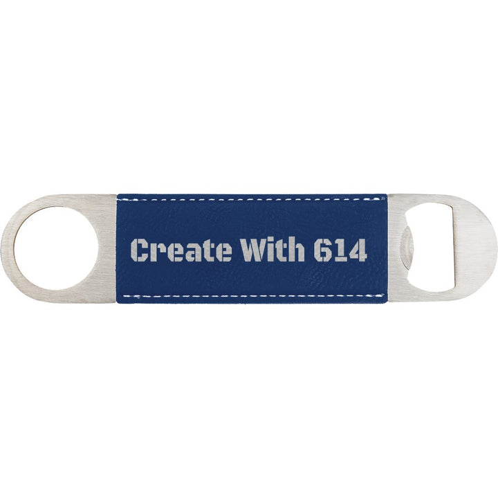 Laserable Leatherette Bottle Opener Blue Silver | Create With 614