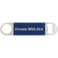 Laserable Leatherette Bottle Opener Blue Silver | Create With 614