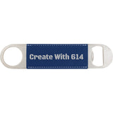 Laserable Leatherette Bottle Opener Blue Silver | Create With 614