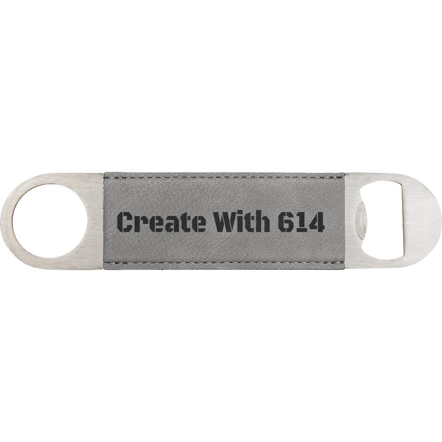 Laserable Leatherette Bottle Opener Gray Black | Create With 614