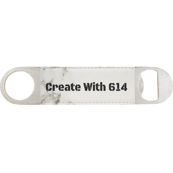 Laserable Leatherette Bottle Opener Marble Black | Create With 614