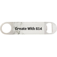 Laserable Leatherette Bottle Opener Marble Black | Create With 614