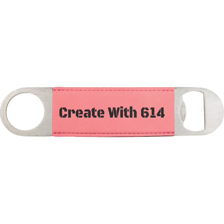 Laserable Leatherette Bottle Opener Pink Black | Create With 614