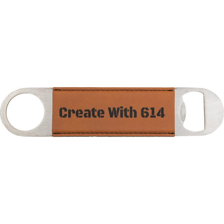 Laserable Leatherette Bottle Opener Rawhide Black | Create With 614
