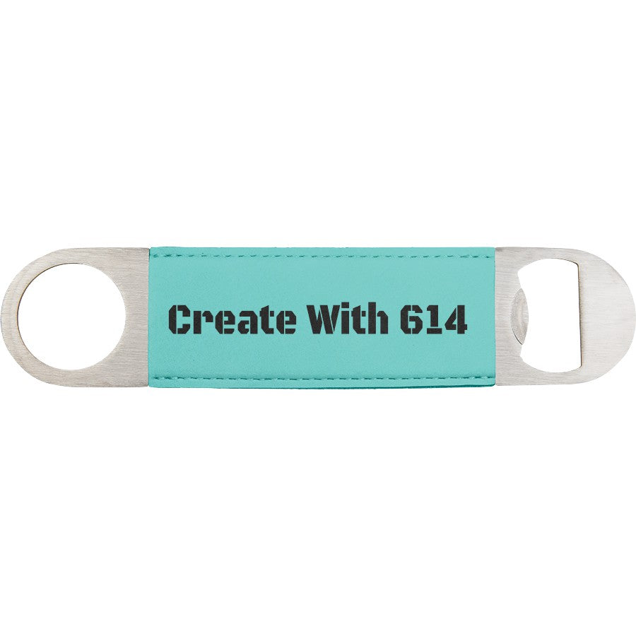 Laserable Leatherette Bottle Opener Teal Black | Create With 614