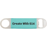 Laserable Leatherette Bottle Opener Teal Black | Create With 614