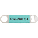 Laserable Leatherette Bottle Opener Teal Black | Create With 614
