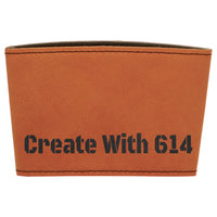 Laserable Leatherette Coffee Mug Sleeve Rawhide Black | Create With 614
