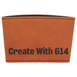 Laserable Leatherette Coffee Mug Sleeve Rawhide Black | Create With 614