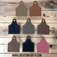 Laserable Leatherette Patch Cow Tag 2" x 3" with Adhesive