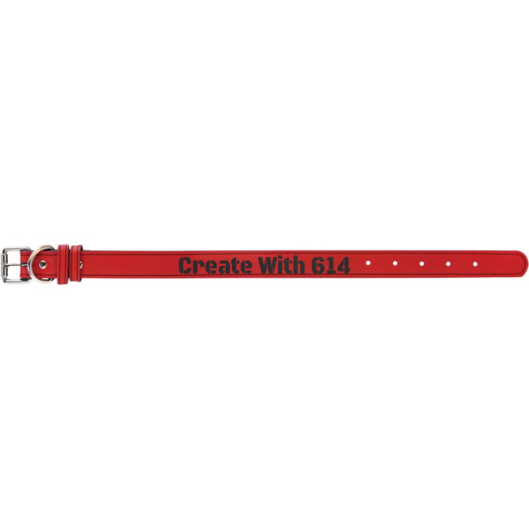 Laserable Leatherette Dog Collar 15" Red Black | Create With 614