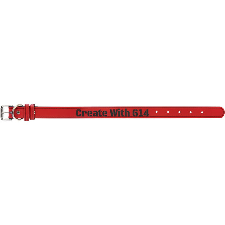 Laserable Leatherette Dog Collar 15" Red Black | Create With 614
