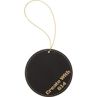 Laserable Leatherette Round Ornament Black Gold | Create With 614