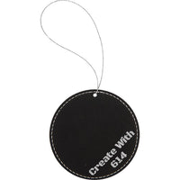 Laserable Leatherette Round Ornament Black Silver | Create With 614