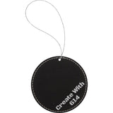 Laserable Leatherette Round Ornament Black Silver | Create With 614