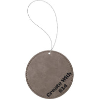 Laserable Leatherette Round Ornament Gray Black | Create With 614