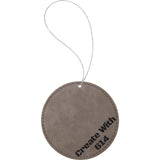 Laserable Leatherette Round Ornament Gray Black | Create With 614